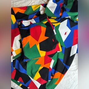 🎨 Ralph Lauren Colorful Abstract Joggers + Hoodie
